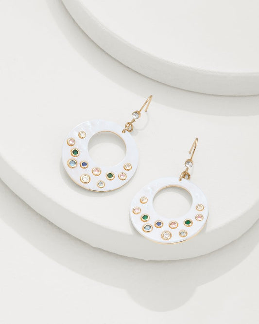 Tidal Treasure Mother of Pearl Disc Statement Earrings Gold | Tommy Bahama Exclusive - Tidal Treasure Mother of Pearl Disc Statement Earrings
