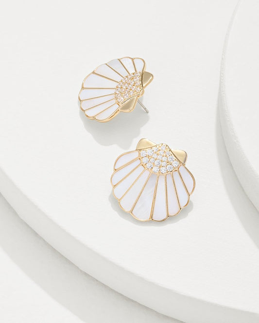 Moments in Paradise Mother of Pearl and Shell Statement Earrings Gold | Tommy Bahama Exclusive - Moments in Paradise Mother of Pearl and Shell Statement Earrings