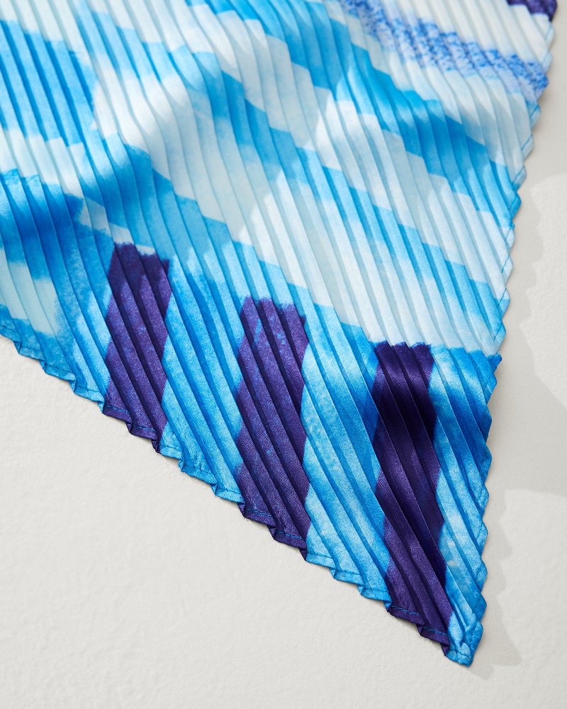Mosaic Stripes Pleated Diamond Scarf Chambray | Tommy Bahama Smart Buy - Mosaic Stripes Pleated Diamond Scarf