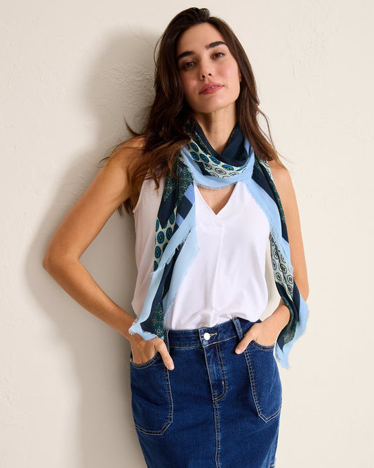 Foulard Patch Square Scarf Navy | Tommy Bahama Recommended - Foulard Patch Square Scarf