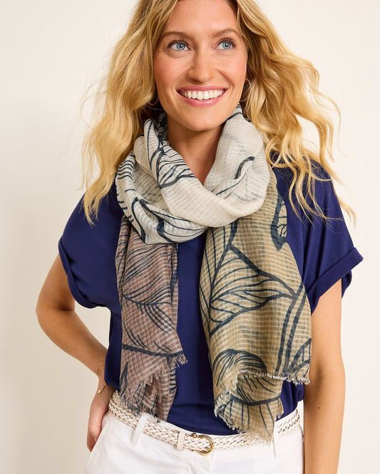 Block Bouquet Wrap Scarf Camel | Tommy Bahama Everyday - Block Bouquet Wrap Scarf