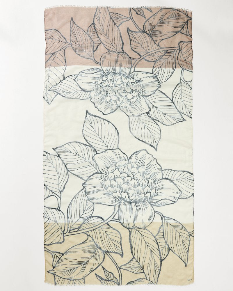 Block Bouquet Wrap Scarf Camel | Tommy Bahama Everyday - Block Bouquet Wrap Scarf