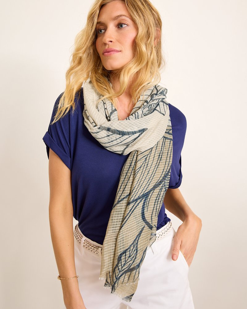 Block Bouquet Wrap Scarf Camel | Tommy Bahama Everyday - Block Bouquet Wrap Scarf