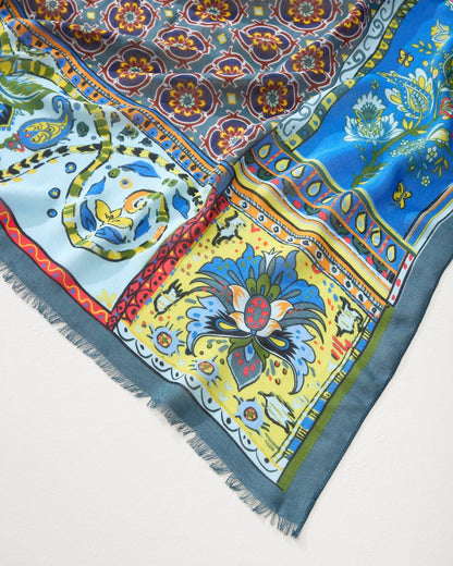 Tile Patch Wrap Scarf Blue Spruce | Tommy Bahama Discount - Tile Patch Wrap Scarf