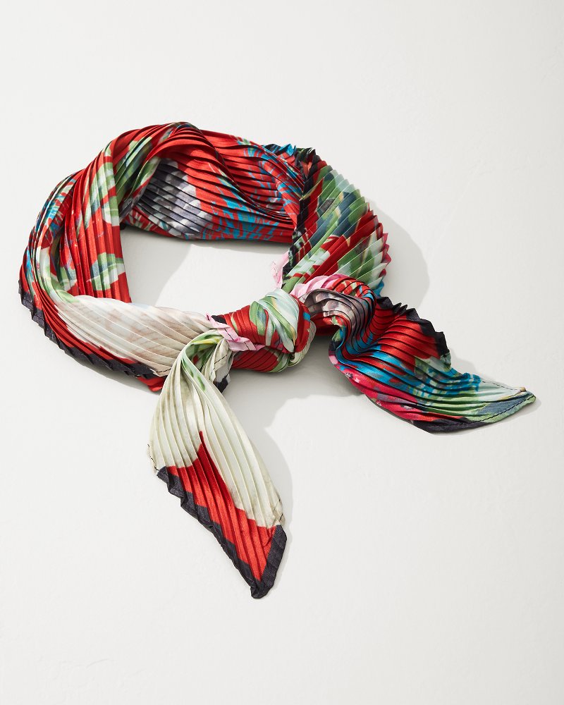 Amaryllis Pleated Diamond Scarf Cherry | Tommy Bahama Signature - Amaryllis Pleated Diamond Scarf