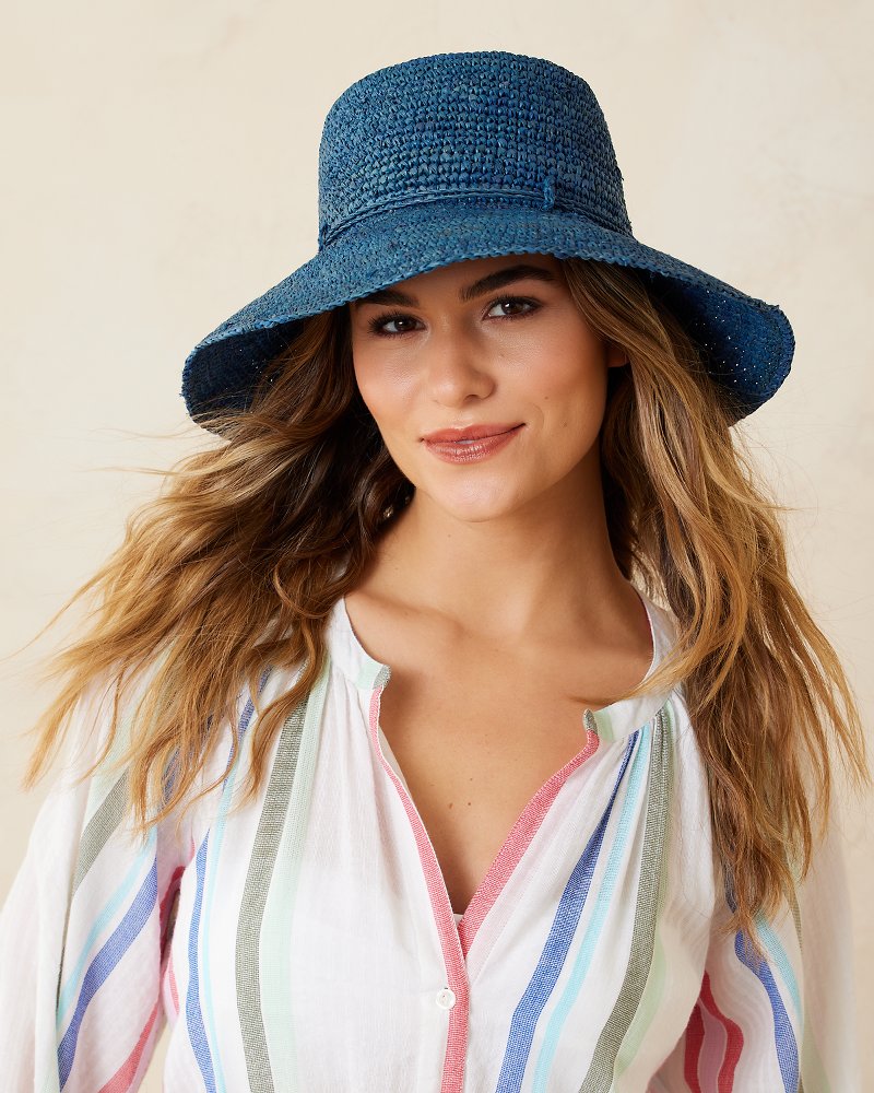 Packable Raffia Bucket Hat Deep Water Blue | Tommy Bahama Classic - Packable Raffia Bucket Hat