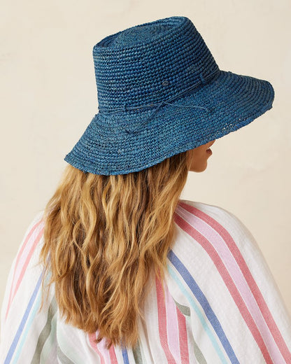 Packable Raffia Bucket Hat Deep Water Blue | Tommy Bahama Classic - Packable Raffia Bucket Hat