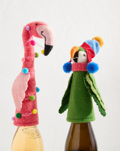 Flamingo & Parrot Bottle Topper Set Multicolor | Tommy Bahama Popular - Flamingo & Parrot Bottle Topper Set