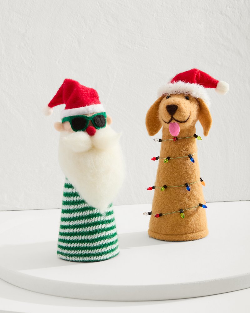 Santa & Retriever Bottle Topper Set Multicolor | Tommy Bahama Deals - Santa & Retriever Bottle Topper Set