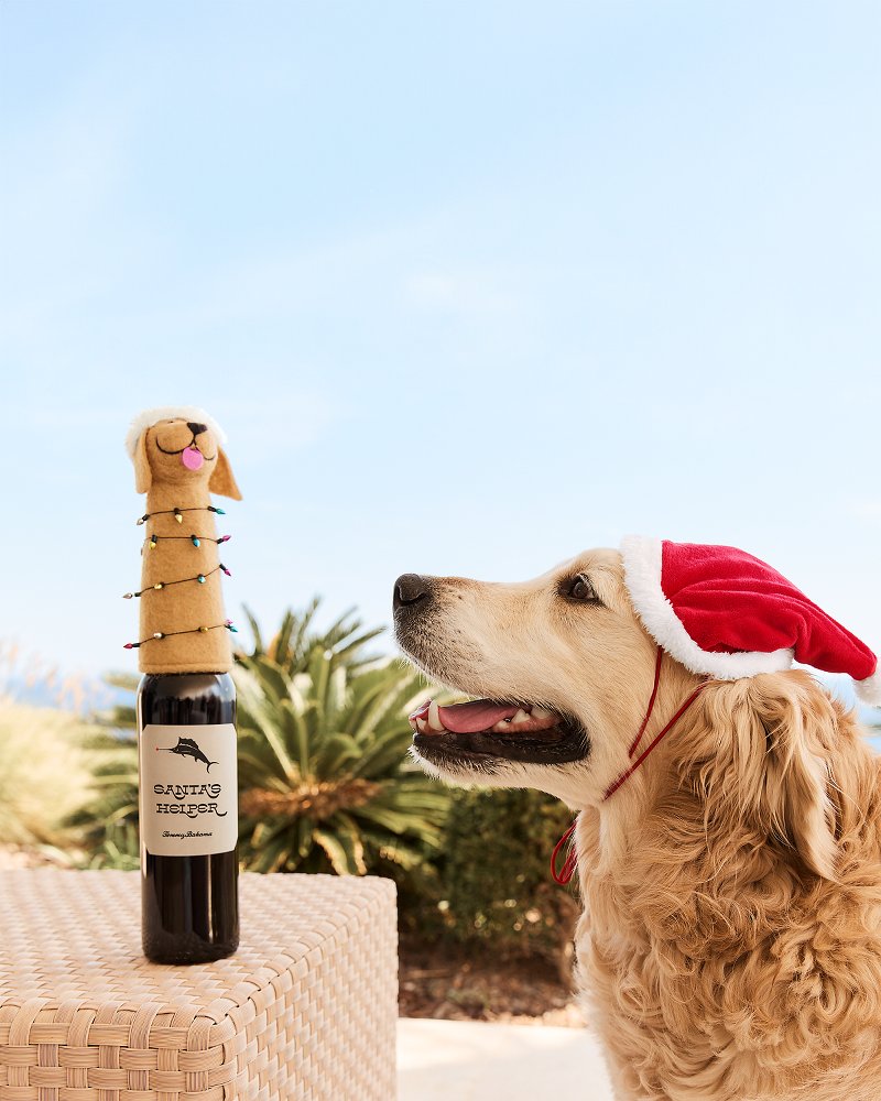 Santa & Retriever Bottle Topper Set Multicolor | Tommy Bahama Deals - Santa & Retriever Bottle Topper Set