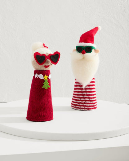 Santa & Mrs. Claus Bottle Topper Set Multicolor | Tommy Bahama Everyday - Santa & Mrs. Claus Bottle Topper Set