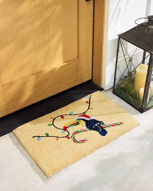 Santa's Toucan Coir Door Mat Multicolor | Tommy Bahama New - Santa's Toucan Coir Door Mat