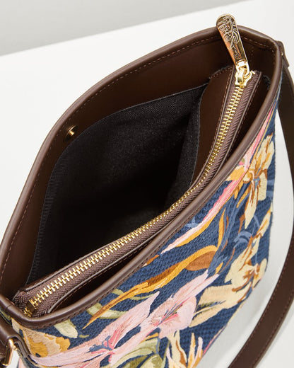 Embroidered Crossbody Multi Floral Navy | Tommy Bahama Recommended - Embroidered Crossbody