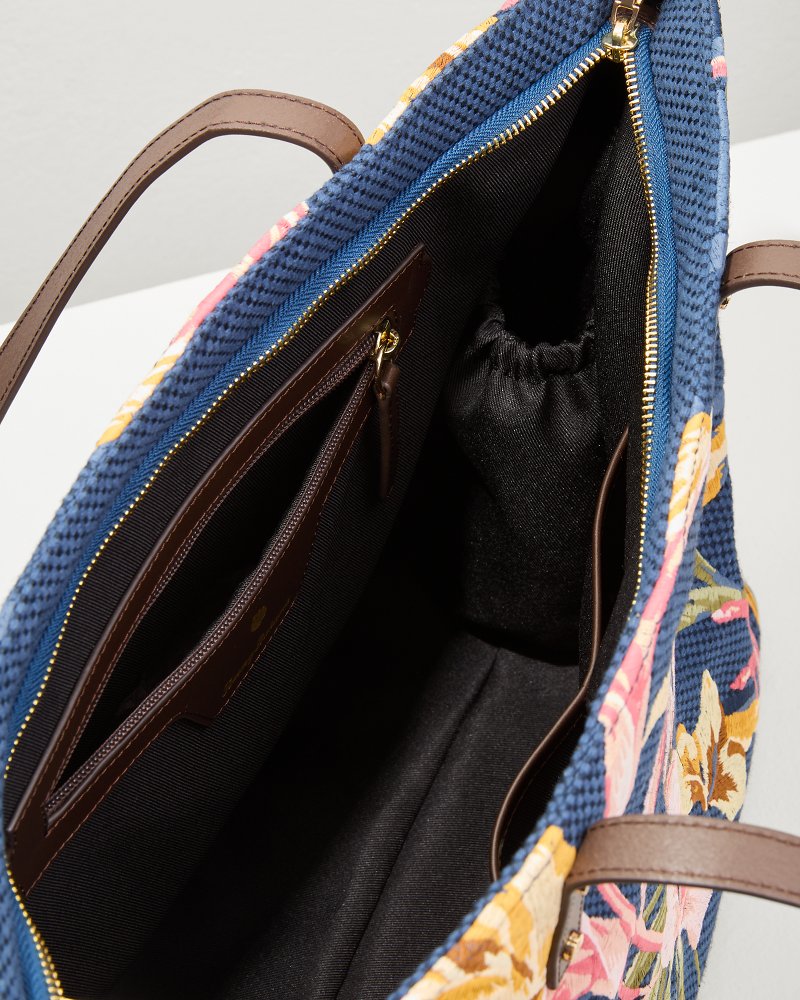 Embroidered Tote Multi Floral Navy | Tommy Bahama Deals - Embroidered Tote