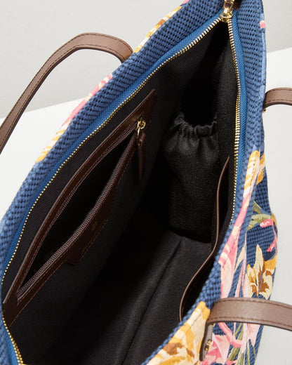 Embroidered Tote Multi Floral Navy | Tommy Bahama Deals - Embroidered Tote