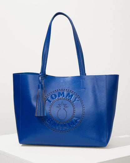 Tommy Bahama Perforated Leather Tote Blue | Tommy Bahama Trending - Tommy Bahama Perforated Leather Tote