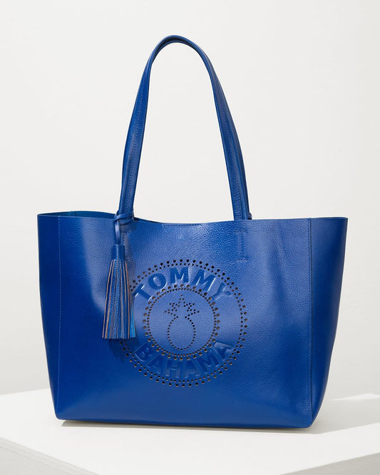 Tommy Bahama Perforated Leather Tote Blue | Tommy Bahama Trending - Tommy Bahama Perforated Leather Tote