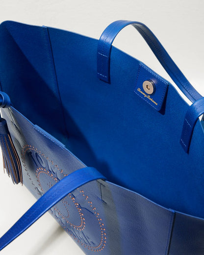 Tommy Bahama Perforated Leather Tote Blue | Tommy Bahama Trending - Tommy Bahama Perforated Leather Tote