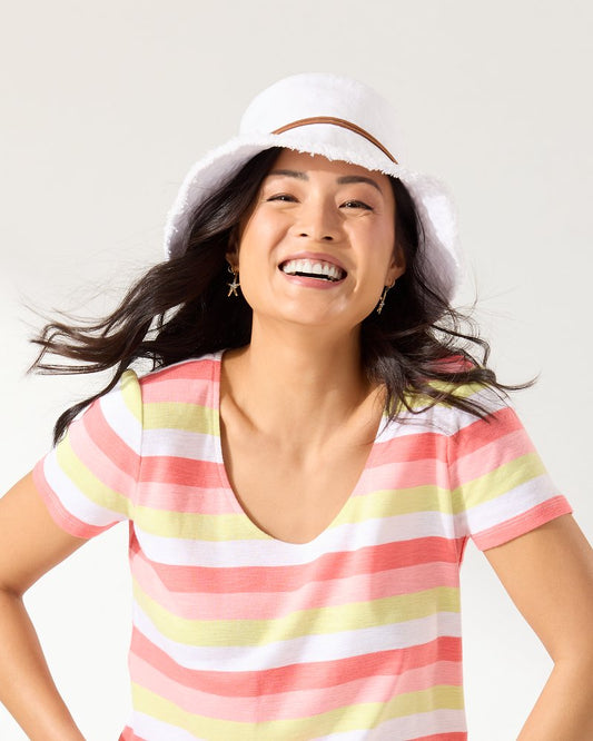 Fringed Bucket Hat White | Tommy Bahama Sale - Fringed Bucket Hat