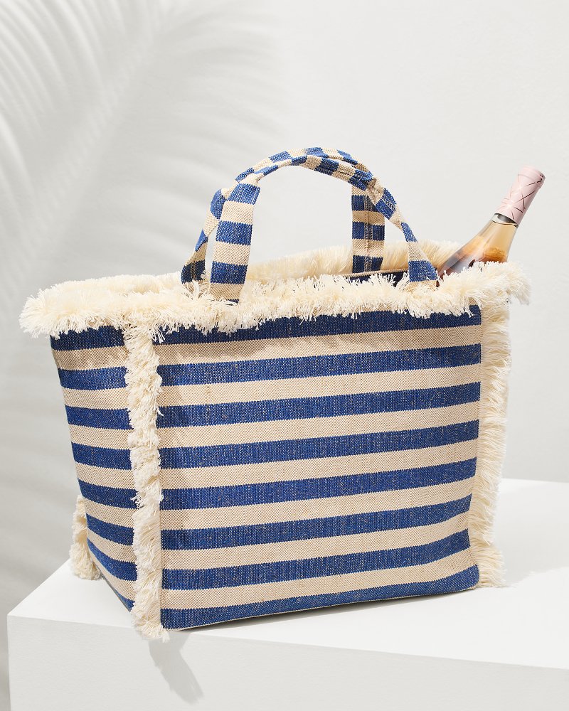 Canvas Cooler Tote Blue Stripe | Tommy Bahama Premium - Canvas Cooler Tote