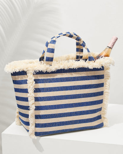 Canvas Cooler Tote Blue Stripe | Tommy Bahama Premium - Canvas Cooler Tote
