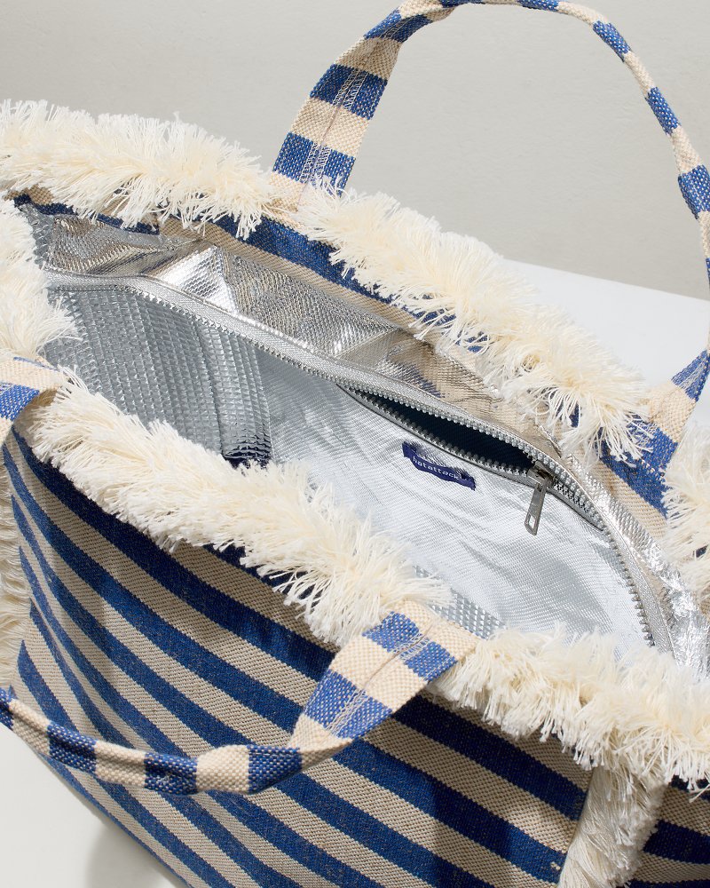 Canvas Cooler Tote Blue Stripe | Tommy Bahama Premium - Canvas Cooler Tote