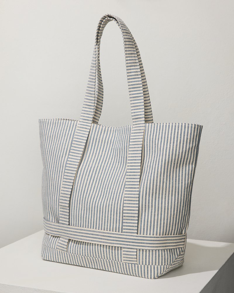 Canvas Traveler Tote Navy Stripe | Tommy Bahama Essential - Canvas Traveler Tote