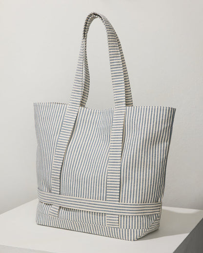 Canvas Traveler Tote Navy Stripe | Tommy Bahama Essential - Canvas Traveler Tote