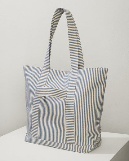 Canvas Traveler Tote Navy Stripe | Tommy Bahama Essential - Canvas Traveler Tote