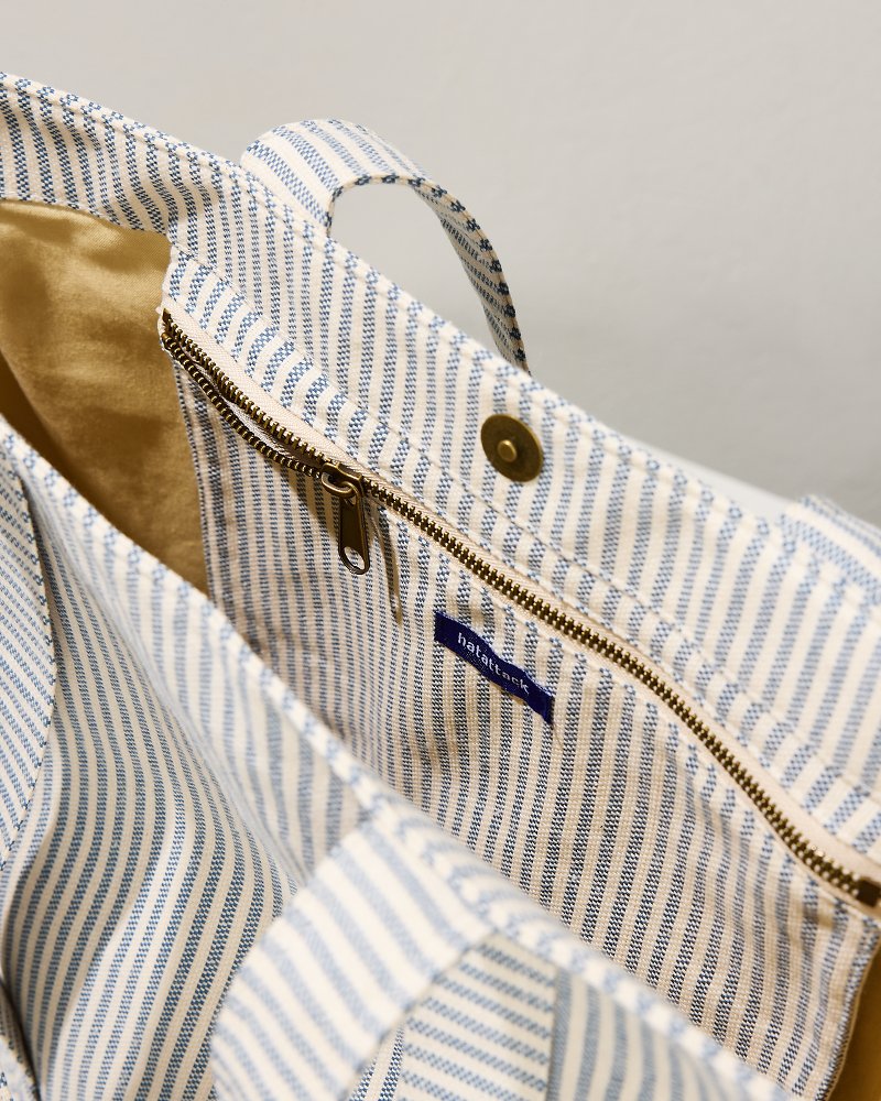 Canvas Traveler Tote Navy Stripe | Tommy Bahama Essential - Canvas Traveler Tote