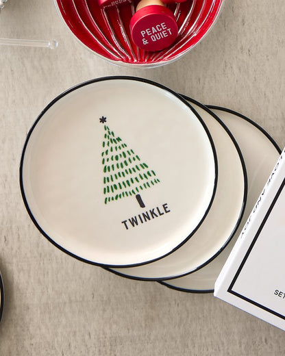 Holiday Tree Appetizer Plates—Set of 4 Green | Tommy Bahama Top Pick - Holiday Tree Appetizer Plates—Set of 4