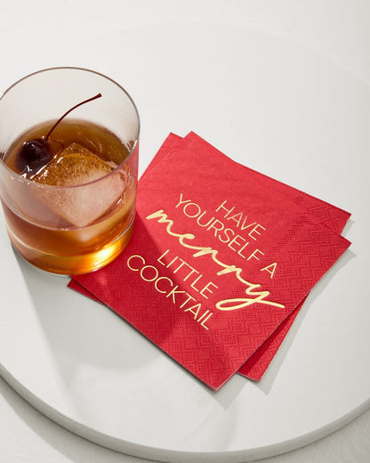 Have Yourself a Merry Little Cocktail Napkins Red | Tommy Bahama Smart Buy - Have Yourself a Merry Little Cocktail Napkins