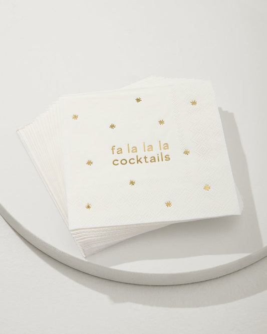 Fa-La-La Cocktail Napkins White | Tommy Bahama Recommended - Fa-La-La Cocktail Napkins