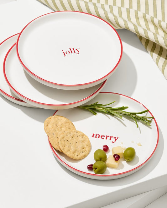 Holiday Appetizer Plates—Set of 4 Red | Tommy Bahama New - Holiday Appetizer Plates—Set of 4
