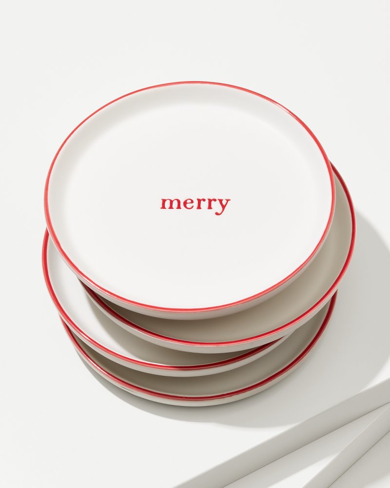 Holiday Appetizer Plates—Set of 4 Red | Tommy Bahama New - Holiday Appetizer Plates—Set of 4