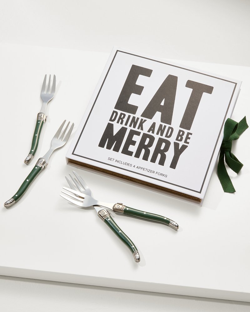 Eat, Drink & Be Merry Appetizer Fork Set Green | Tommy Bahama Hot Sale - Eat, Drink & Be Merry Appetizer Fork Set