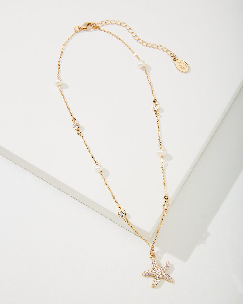 Island Essence Gold Starfish Pearl Necklace Gold | Tommy Bahama Exclusive - Island Essence Gold Starfish Pearl Necklace