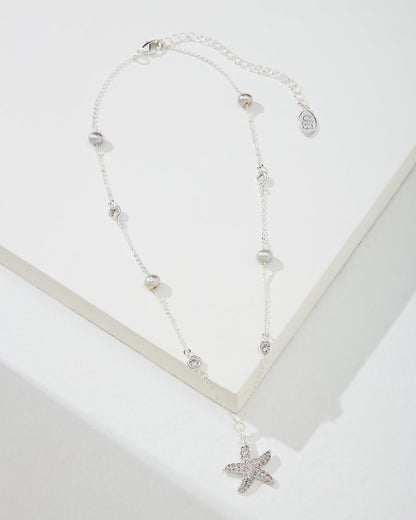 Island Essence Silver Starfish Pearl Necklace Silver | Tommy Bahama Best Price - Island Essence Silver Starfish Pearl Necklace