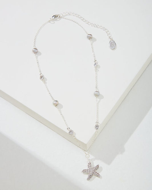Island Essence Silver Starfish Pearl Necklace Silver | Tommy Bahama Best Price - Island Essence Silver Starfish Pearl Necklace