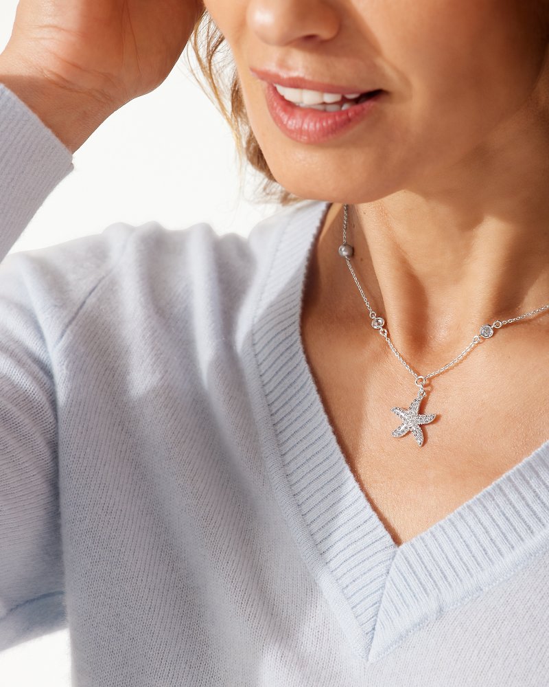 Island Essence Silver Starfish Pearl Necklace Silver | Tommy Bahama Best Price - Island Essence Silver Starfish Pearl Necklace