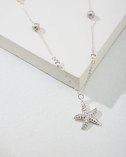 Island Essence Silver Starfish Pearl Necklace Silver | Tommy Bahama Best Price - Island Essence Silver Starfish Pearl Necklace