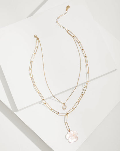 Tropical Blooms Hibiscus Charm Layered Necklace Pink | Tommy Bahama Latest - Tropical Blooms Hibiscus Charm Layered Necklace