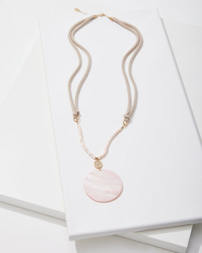 Sanibel Island Large Mother-of-Pearl Pendant Necklace Pink | Tommy Bahama Deals - Sanibel Island Large Mother-of-Pearl Pendant Necklace