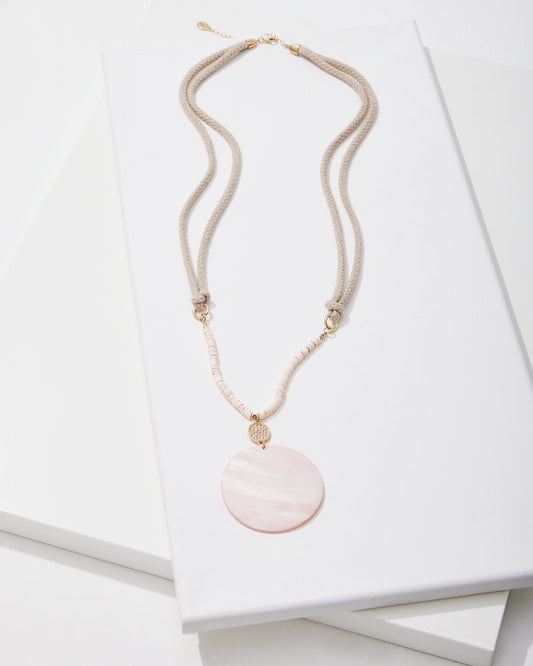 Sanibel Island Large Mother-of-Pearl Pendant Necklace Pink | Tommy Bahama Deals - Sanibel Island Large Mother-of-Pearl Pendant Necklace