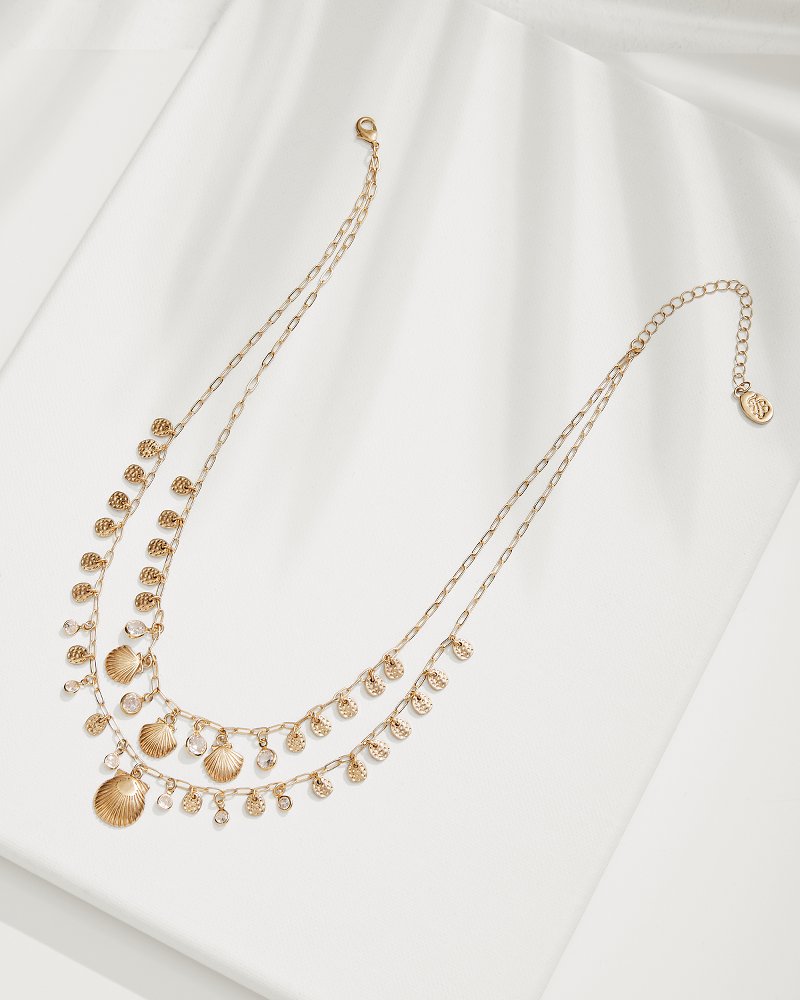 Seaside Layered Charm Statement Necklace Gold | Tommy Bahama Hot Sale - Seaside Layered Charm Statement Necklace