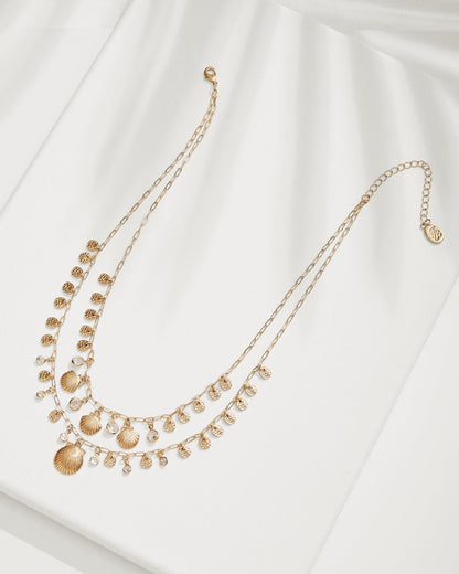 Seaside Layered Charm Statement Necklace Gold | Tommy Bahama Hot Sale - Seaside Layered Charm Statement Necklace