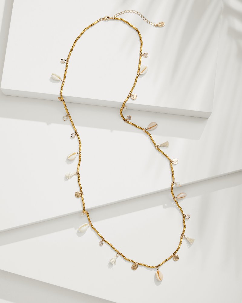 Seaside Cowrie Shell Station Necklace Gold | Tommy Bahama Discount - Seaside Cowrie Shell Station Necklace