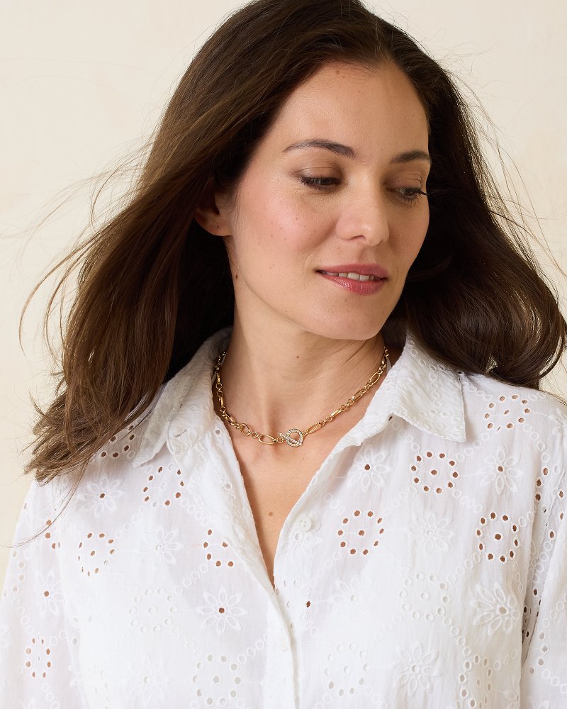 Sanibel Island Crystal Link Necklace Gold | Tommy Bahama Premium - Sanibel Island Crystal Link Necklace