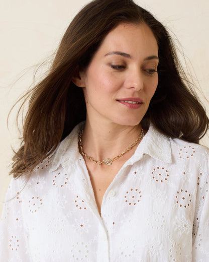 Sanibel Island Crystal Link Necklace Gold | Tommy Bahama Premium - Sanibel Island Crystal Link Necklace