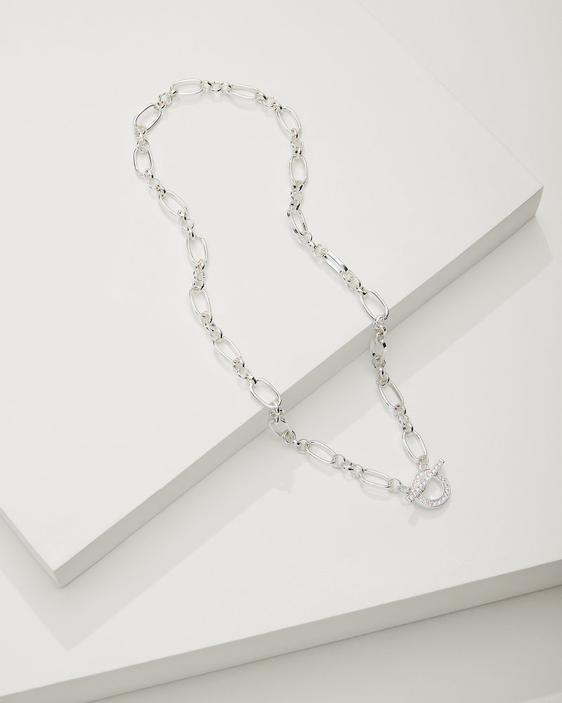 Sanibel Island Crystal Link Necklace Silver | Tommy Bahama Everyday - Sanibel Island Crystal Link Necklace
